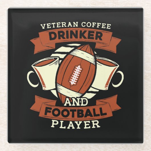 Fußball Kaffee Glasuntersetzer (Vorderseite)