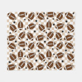 Fußball Karomuster Stern Tan Fleecedecke (Vorderseite (Horizontal))
