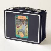 Fußball-Karte im Retro-Modus inspiriert Personalis Metall Brotdose (Rückseite)
