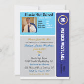 Fußball-Karte W/ Stats Grad Einladungen - blau (Rückseite)