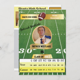 Fußball-Karte W/ Stats Grad Einladungen - Gold