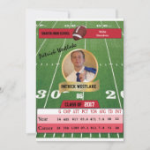 Fußball-Karte W/ Stats Grad Einladungen - rot (Vorderseite)