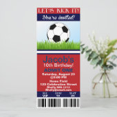 Fußball-Kartengeburtstagseinladung kundengerecht Einladung (Stehend Vorderseite)