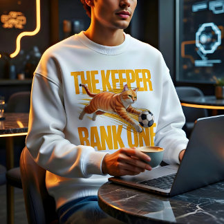 Fußball-Katz-Torhüter-Lustiges-Geschenk-T-Shirt Sweatshirt