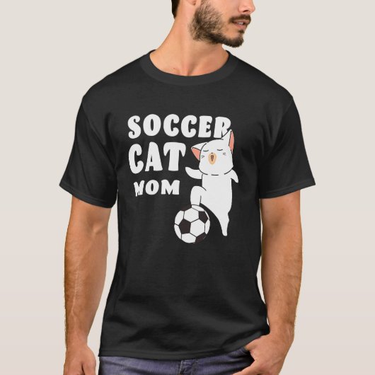 Fußball Katze Mutter Katze Fußball T-Shirt (Vorderseite)