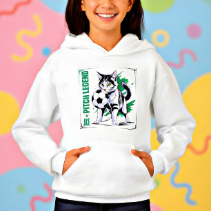 Fußball-Katze-Pitch-Legende Lustiges Athleten-Gesc Hoodie