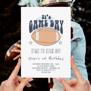 Fußball Kick Off Junge 1. Geburtstag Einladung