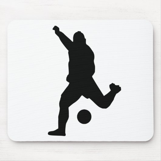 Fußball-Kick-Silhouette Mousepad (Vorne)