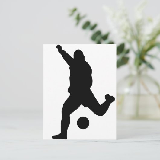 Fußball-Kick-Silhouette Postkarte (Stehend Vorderseite)