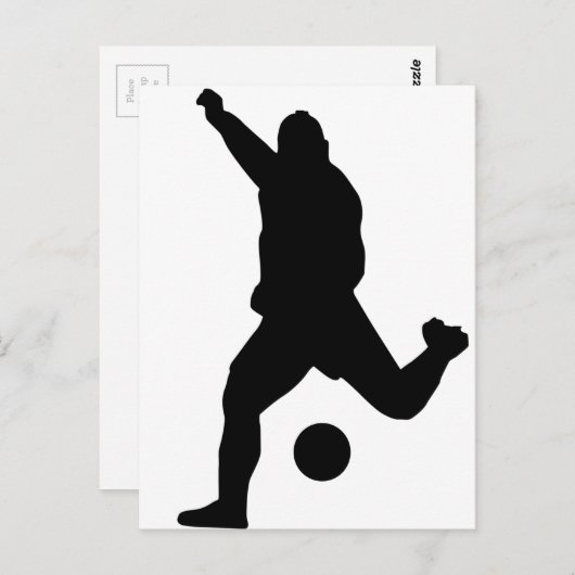 Fußball-Kick-Silhouette Postkarte (Vorne/Hinten)