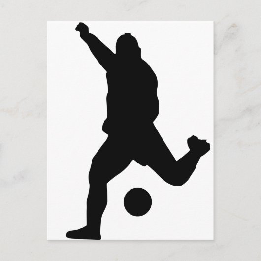 Fußball-Kick-Silhouette Postkarte (Vorderseite)