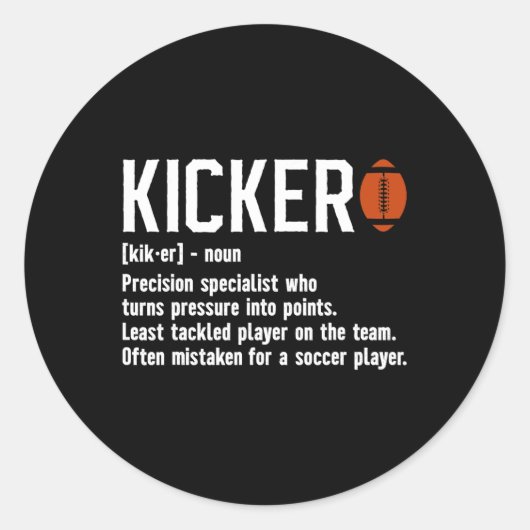 Fußball-Kicker Definition Kicker Fußball Placeki Runder Aufkleber (Vorderseite)