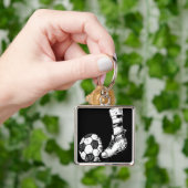 FUSSBALL-KICKER SCHWARZWEISS SCHLÜSSELANHÄNGER (Hand)