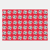 Fußball Kids Name Sport frohe Weihnachten Geschenkpapier Set (Vorderseite 3)