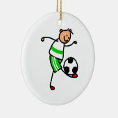Fußball-Kind Keramik Ornament (Rechts)