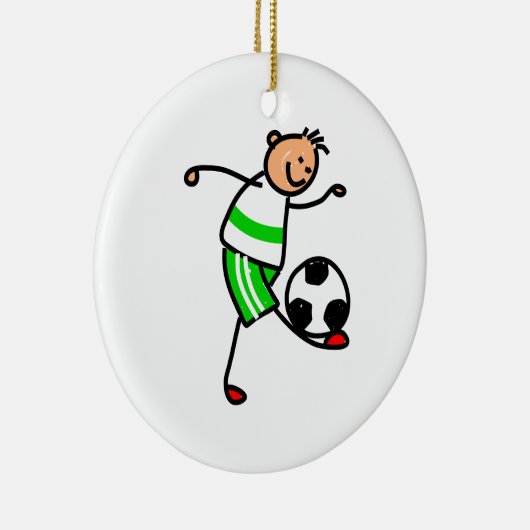 Fußball-Kind Keramik Ornament (Rechts)