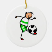 Fußball-Kind Keramik Ornament (Vorne)
