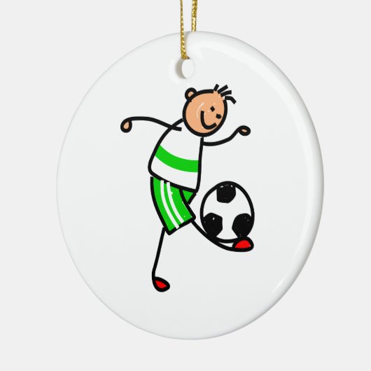 Fußball-Kind Keramik Ornament (Links)