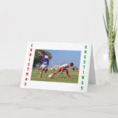 Fußball Kinder 3 Foto Weihnachtskarte Feiertagskarte (Vorderseite)