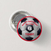 Fußball Kinder Geburtsname Button (Vorne & Hinten)