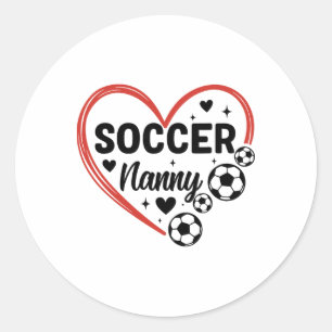 Fußball-Kinderbetreuerin Herz Fußball-Spieler-Kind Runder Aufkleber