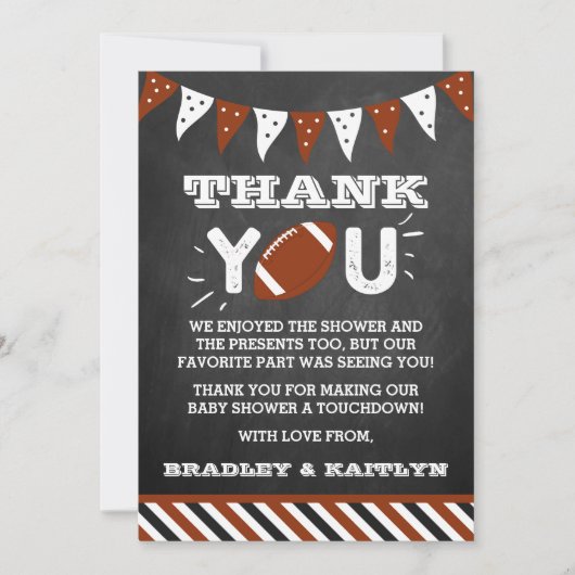 Fußball-Kinderdusche Dankeskarte (Vorderseite)