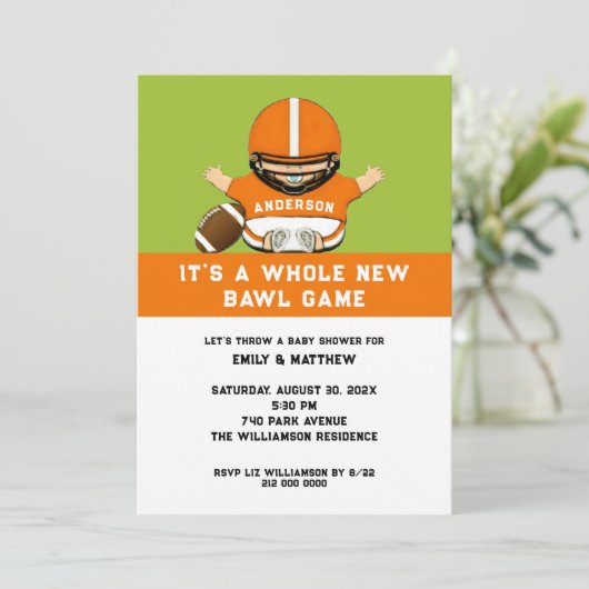 Fußball-Kinderdusche Einladung (Stehend Vorderseite)