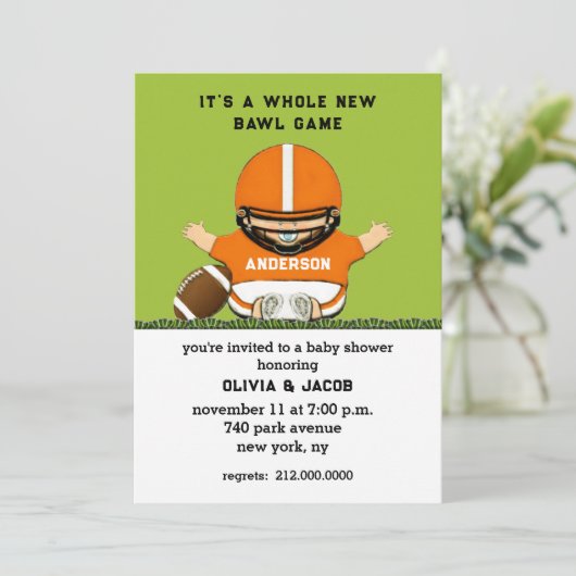 Fußball-Kinderdusche Einladung (Stehend Vorderseite)