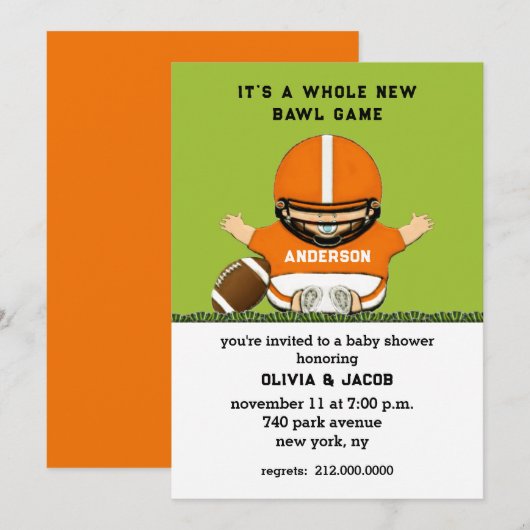 Fußball-Kinderdusche Einladung (Vorne/Hinten)