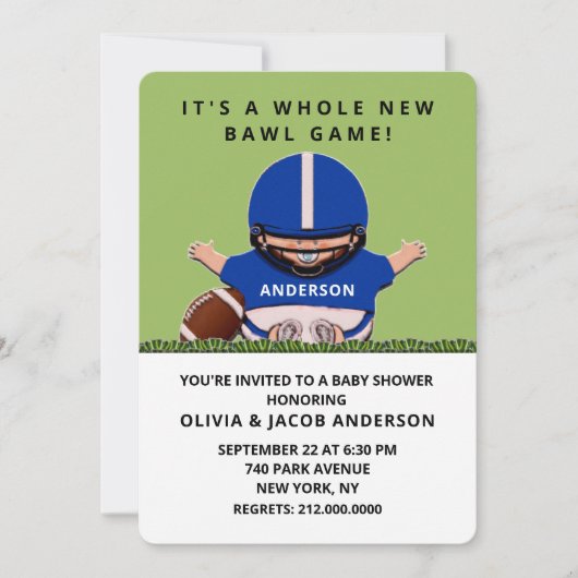 Fußball-Kinderdusche Einladung (Vorderseite)