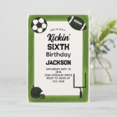 Fußball-Kindergeburtstag Party Einladung (Stehend Vorderseite)