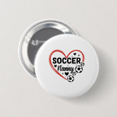 Fußball Kindermädchen Herz Fußballspieler Kindermä Button (Vorne & Hinten)