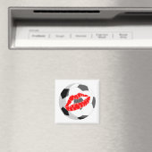 Fußball KIss (rot) Magnet (In Situ (Geschirrspüler))