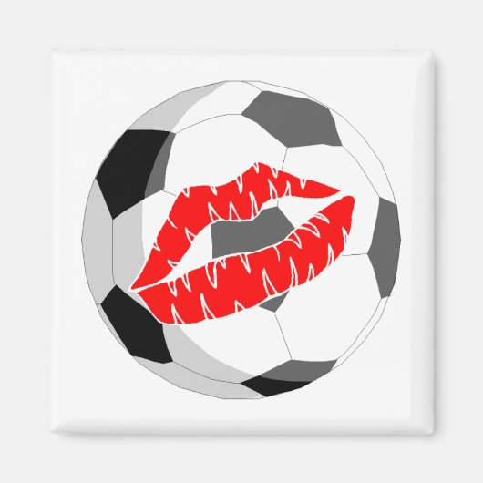 Fußball KIss (rot) Magnet (Vorne)
