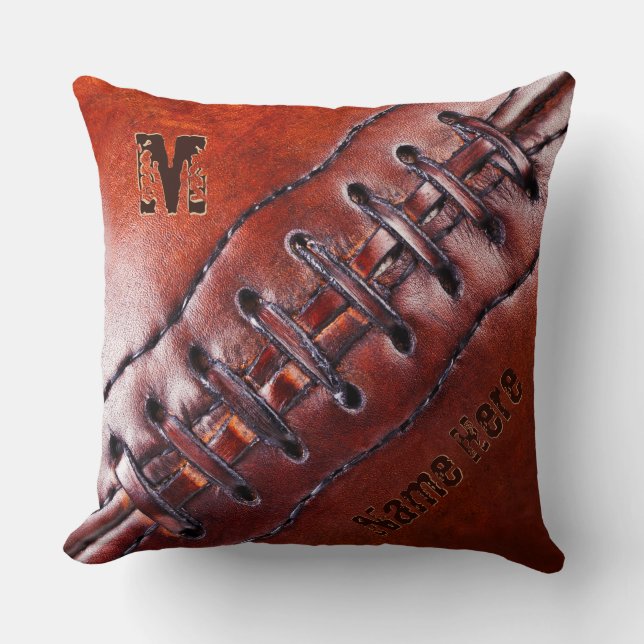 Fußball-Kissen mit Ihrem Namen, Monogramm oder Kissen (Vorderseite)