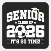 Fußball-Klasse 2025 Abschluss Senior 2025 Quadratischer Aufkleber (Vorderseite)