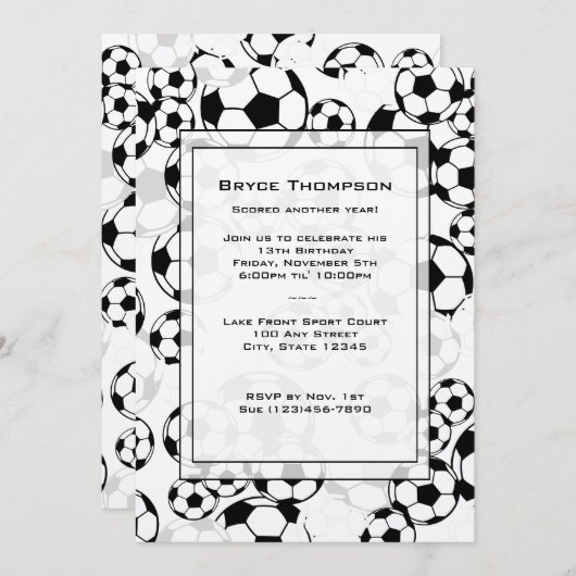 Fußball-Klassische Party Einladung (Vorne/Hinten)