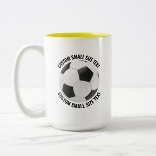 Fußball & Kleiner Text GELB 15oz Custom Zweifarbige Tasse