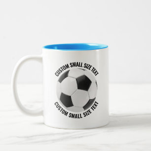 Fußball & Kleiner Text HELLBLAU 11oz Custom Zweifarbige Tasse