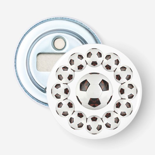 Fußball Knopfflaschenöffner Flaschenöffner (Vorderseite)