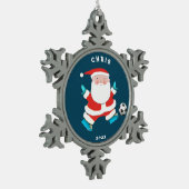 Fußball-Kollektiv Schneeflocken Zinn-Ornament (Links)