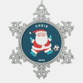 Fußball-Kollektiv Schneeflocken Zinn-Ornament (Vorderseite)