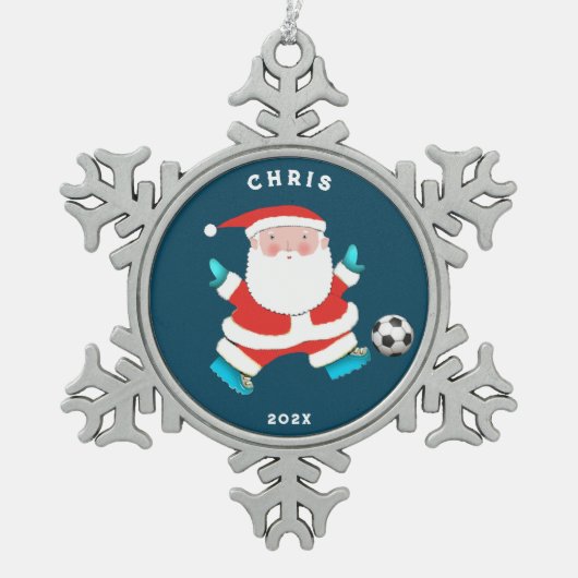 Fußball-Kollektiv Schneeflocken Zinn-Ornament (Vorderseite)