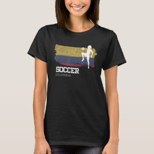 Fußball Kolumbien Flag Fußball Frauen Fußball-Mädc T-Shirt