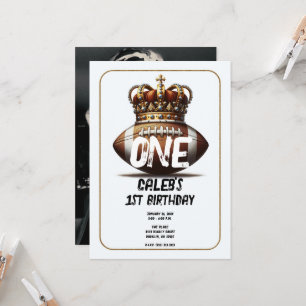 Fußball König Gold Krone Foto Rücken 1. Geburtstag Einladung