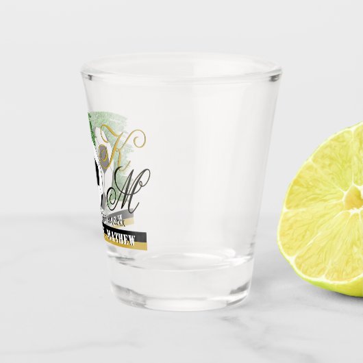 Fußball-Kugelglas, Monogramm, Name / Benutzerdefin Schnapsglas (Rechts)