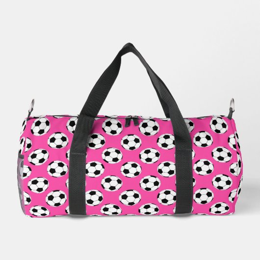 Fußball-Kugelmuster rosa Duffle Bag (Rückseite)