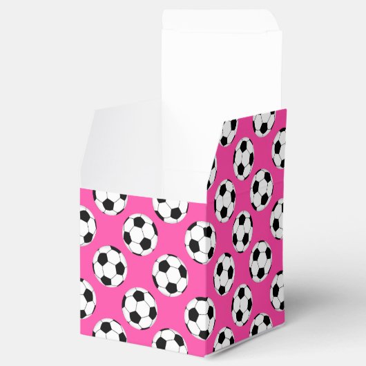 Fußball-Kugelmuster rosa Geschenkschachtel (Geöffnet)