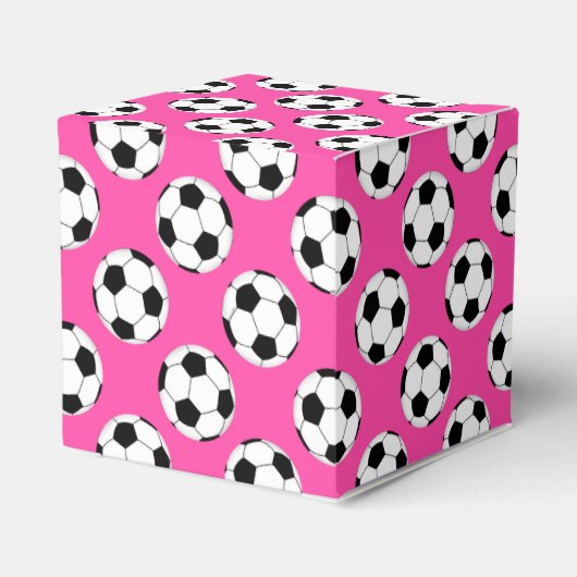 Fußball-Kugelmuster rosa Geschenkschachtel (Rückseite)