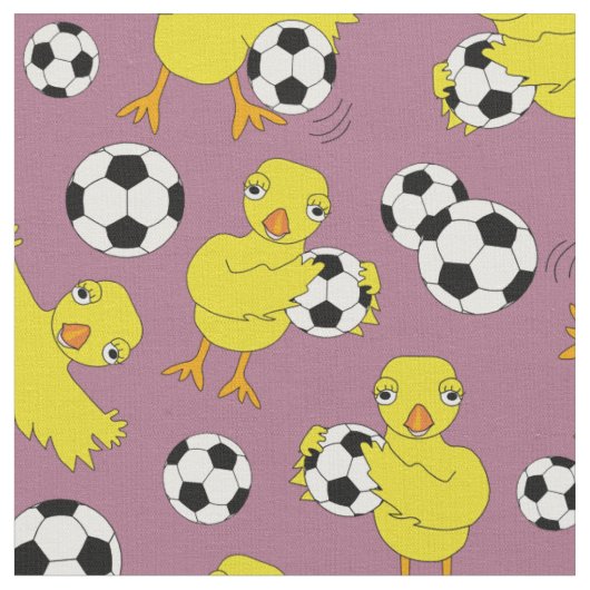 Fußball-Küken-Muster Stoff (Nahaufnahme)